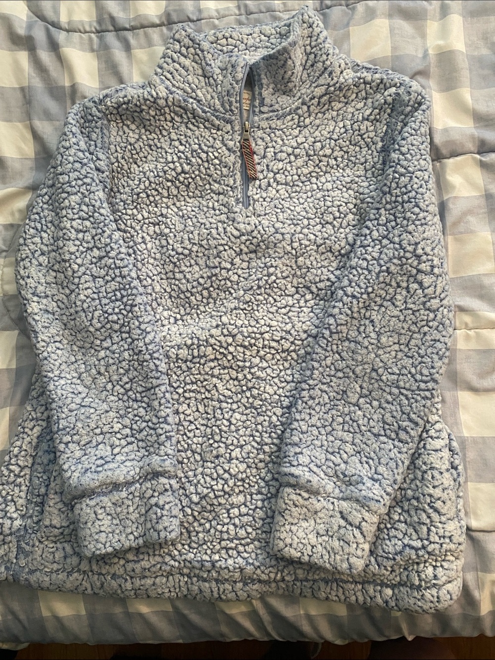 Weatherproof Light Blue Sherpa Quarter-Zip Hoodie